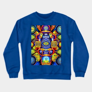 Dosed in the Machine (32) - Trippy Psychedelic Art Crewneck Sweatshirt